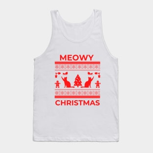 Ugly Christmas Sweater, Christmas Sweatshirt, Funny Christmas Sweater, Meowy Christmas, Cat Christmas Sweater, Christmas Sweater Tank Top